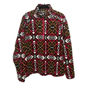 women’s eddie bauer quarter zip fleece pullover southwest aztec print XL